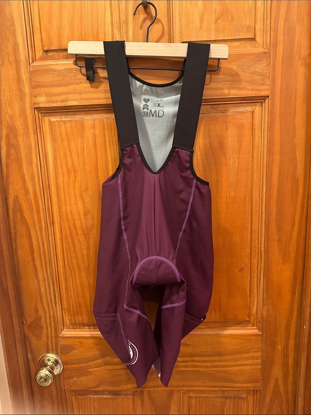 Coeur Cycling Bib Shorts in Plum with side pockets